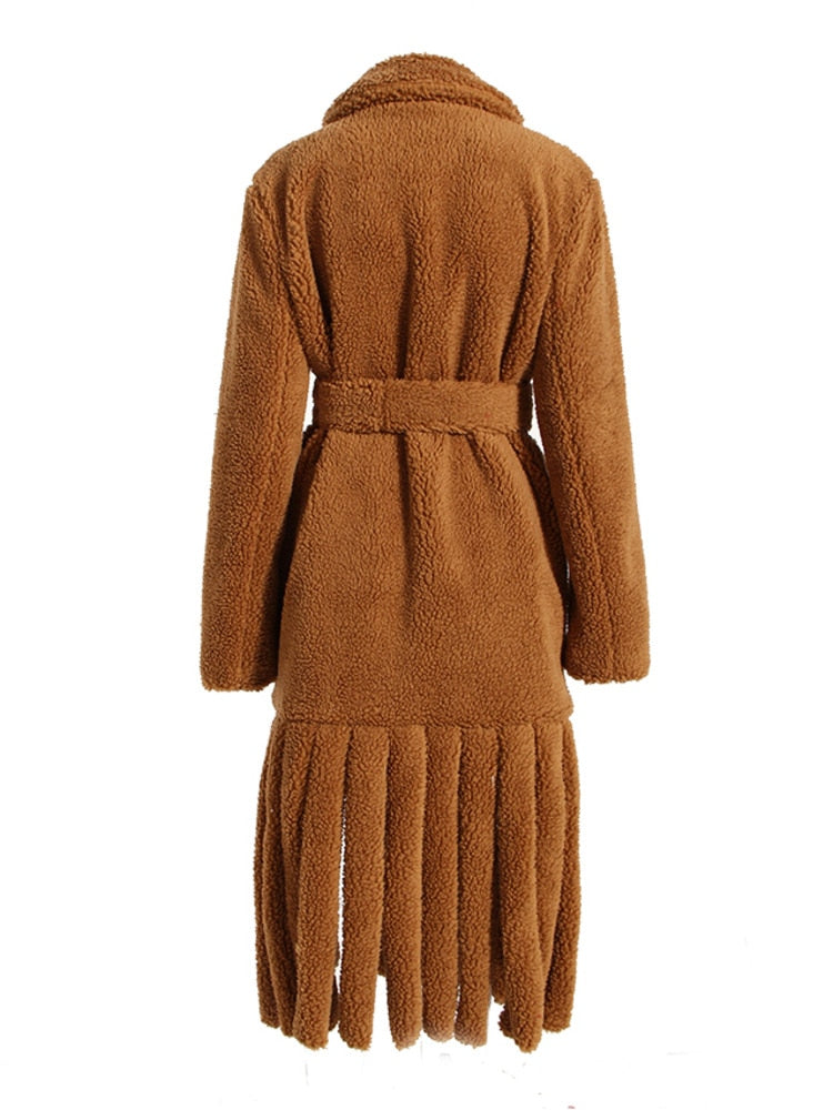 Brown Lamb Wool Coat for UNUSUAL Winter
