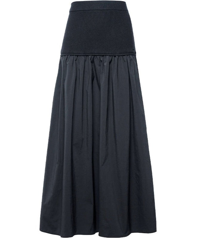 Black Knitted Waist Skirt