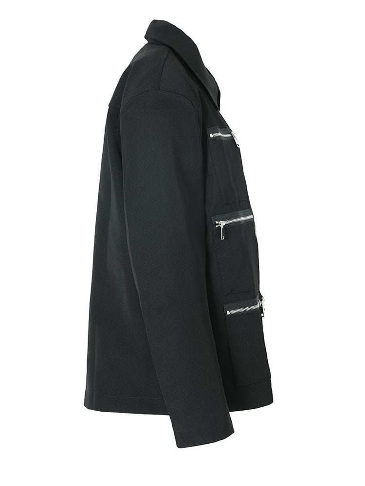 Black Multi Zipper  Jacket