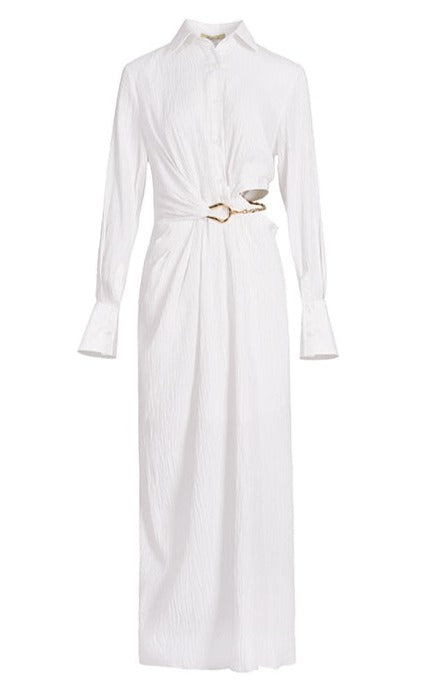 White Long Shirt Dress- New