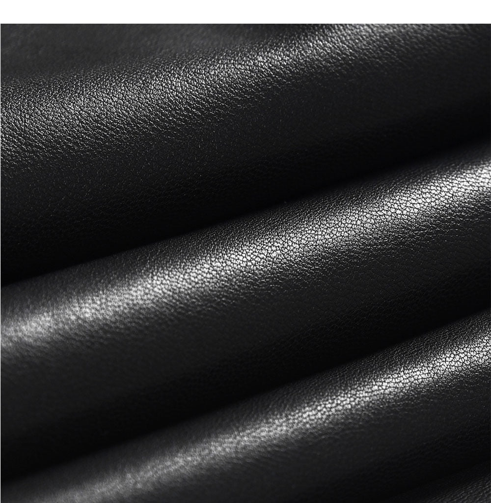 Pleated Leather (PU) High Waist Midi Skirts