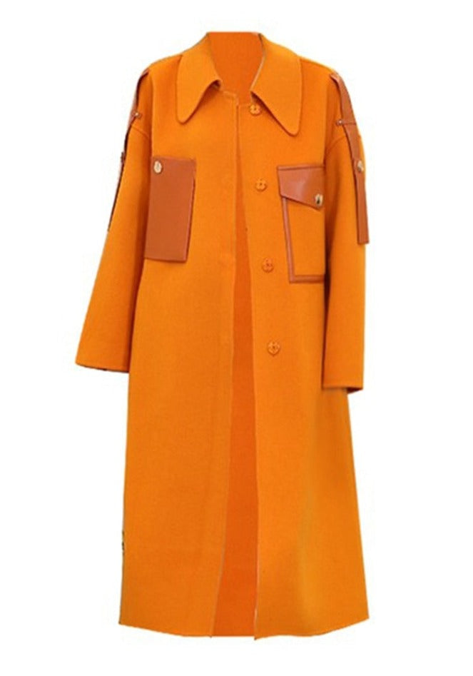 Orange Woolen Overcoat for UNUSUAL Winter