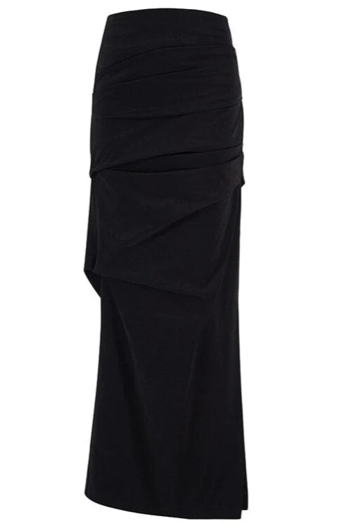 Black Asymmetric High Waist Skirt -Ready to Ship