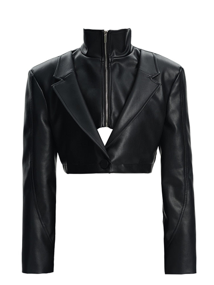 Black Short Leather Jacket for UNUSUAL Winter