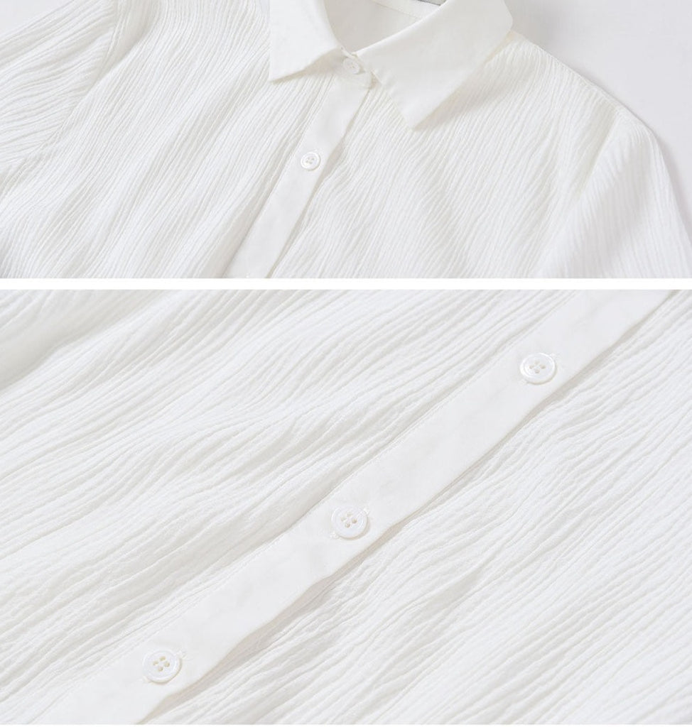 White Long Shirt Dress- New