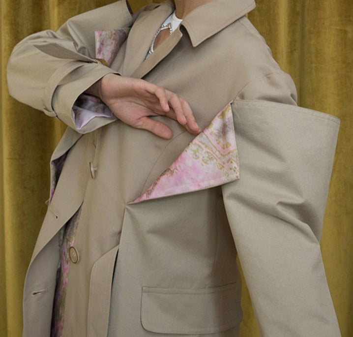 UNUSUAL Trench with pink print for UNUSUAL Winter