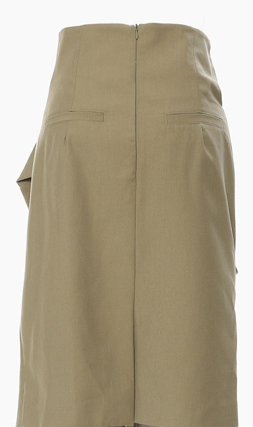 High Waist Khaki Skirt- Ready to Ship