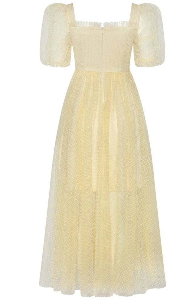 Yellow Lace Maxi Dress- New