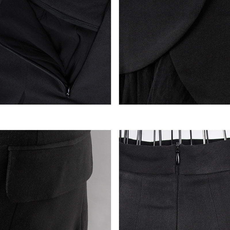 Black High Waist Mesh Skirt- - new