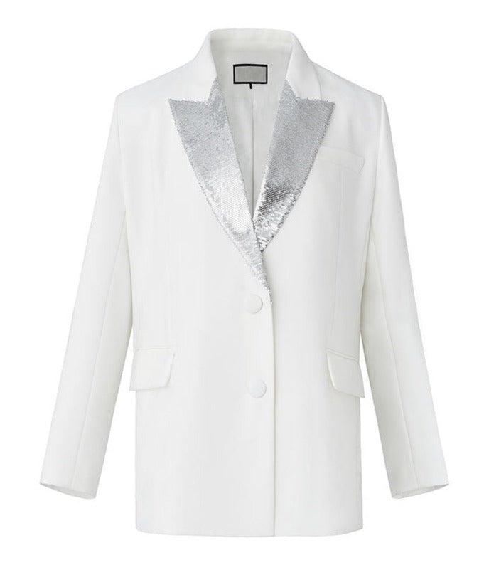 Sequins Vintage White Blazer