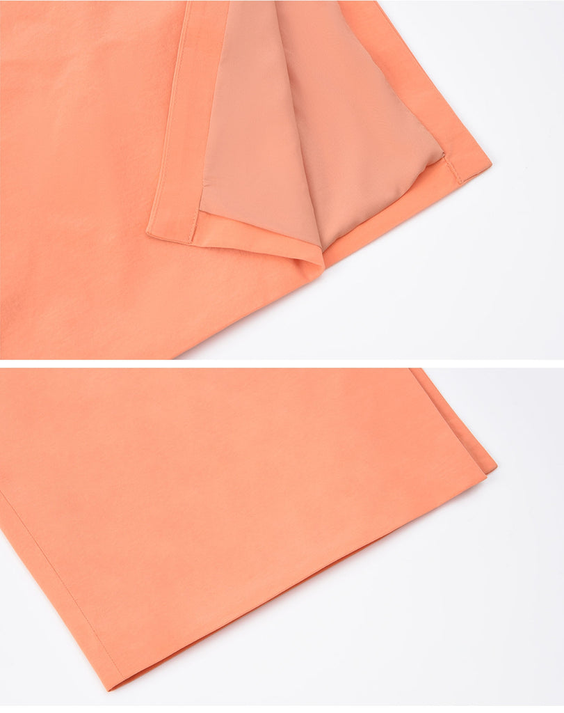Orange Asymmetric High Waist Skirt