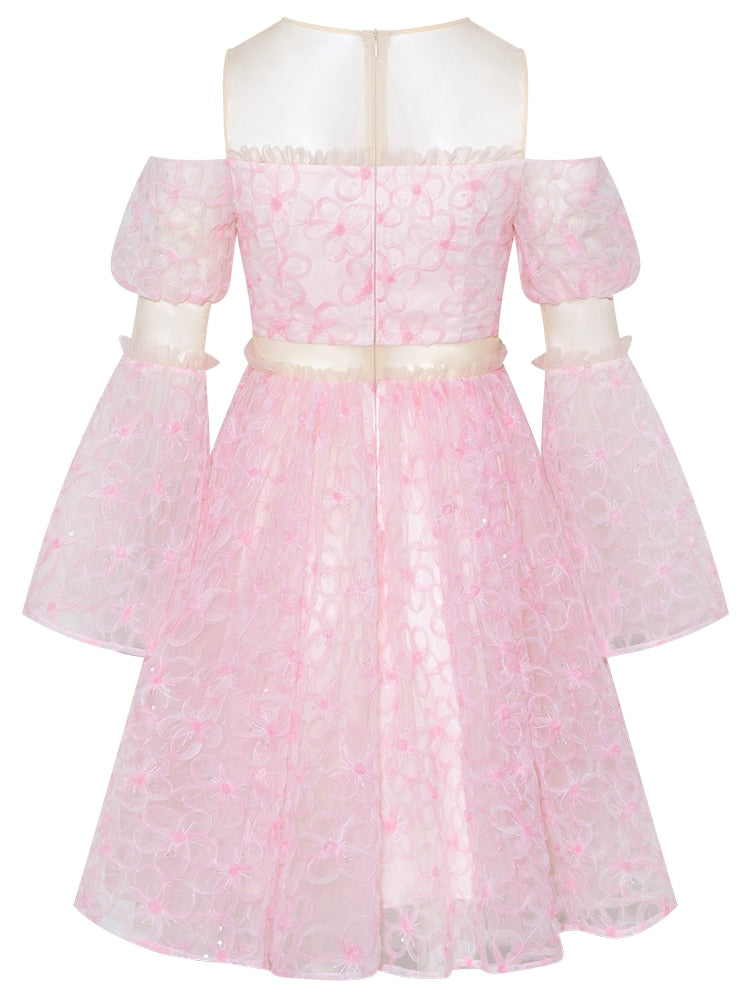 Pink Lace Mini Dress- New
