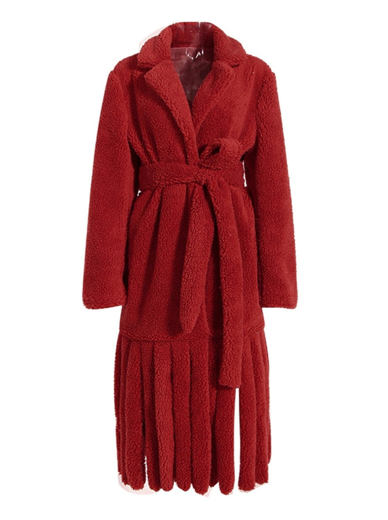 Red Lamb Wool Coat for UNUSUAL Winter