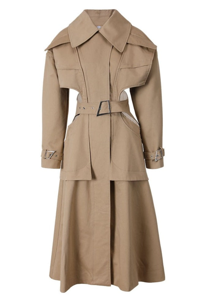 Hollow-out Trench Coat