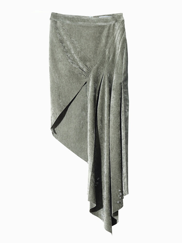 Green UNUSUAL Cut Skirt