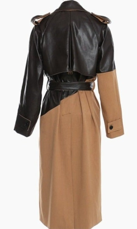 Mixed fabric Trench Coat for UNUSUAL Winter