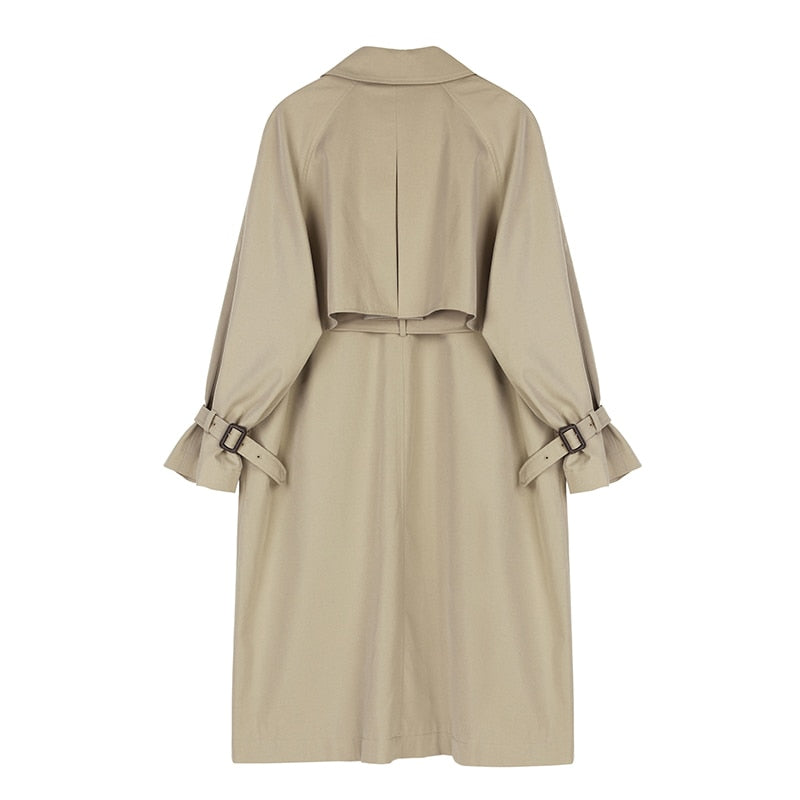 Camel Big Size Long Trench Coat- new