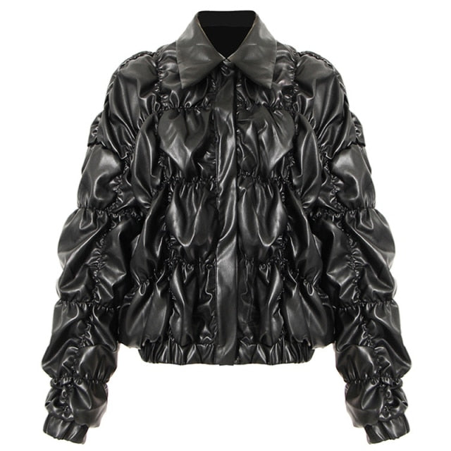 Leather Wrinkled Jacket