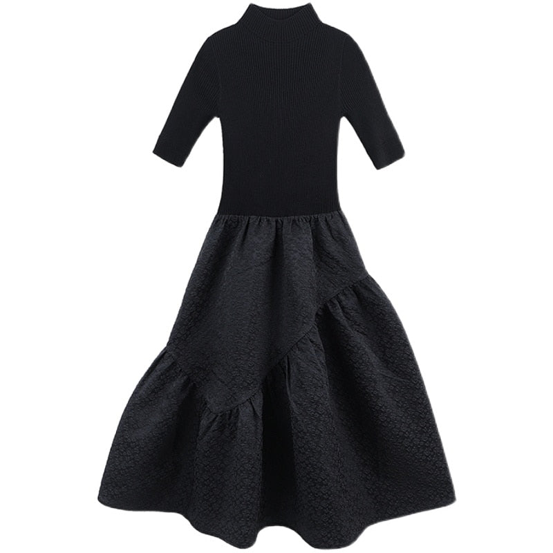 Knit Black Midi Dress
