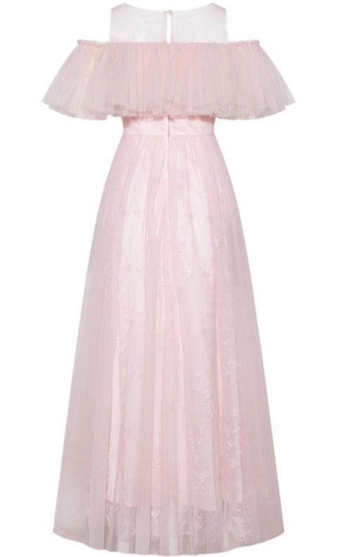Off-Shoulder Pink Party Dress- New