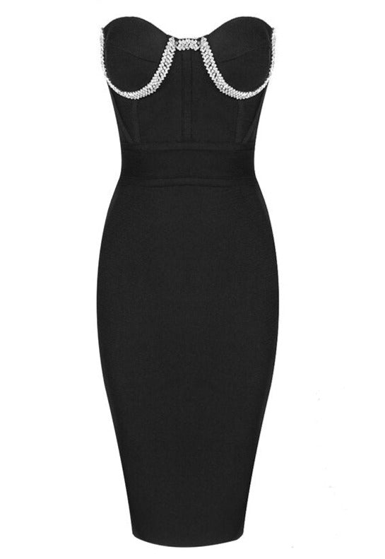 Strapless Diamond Black Mini Dress