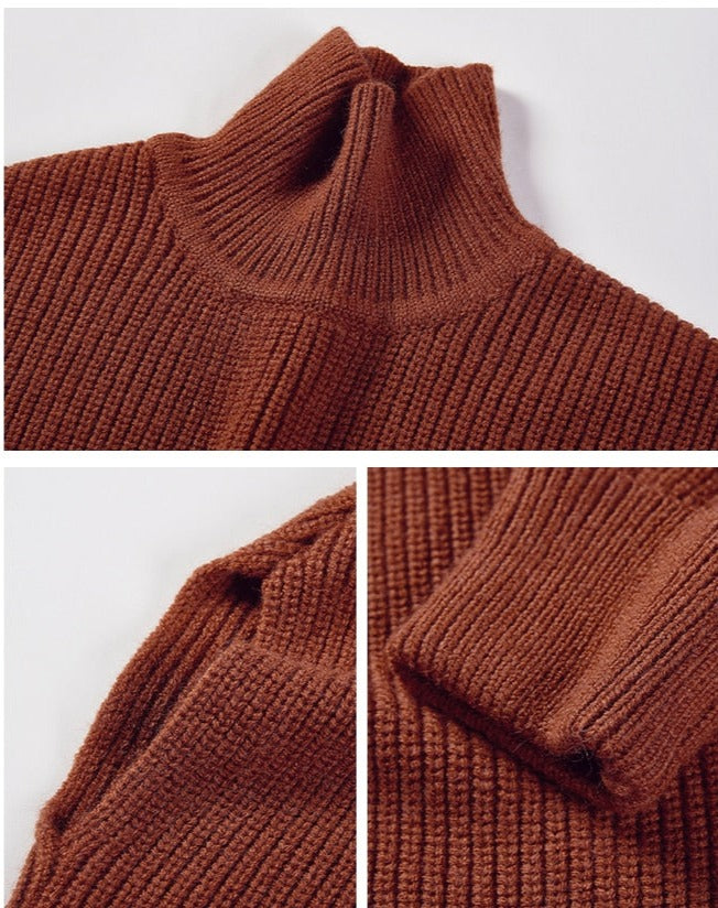 Knitted Turtleneck Top Blouse
