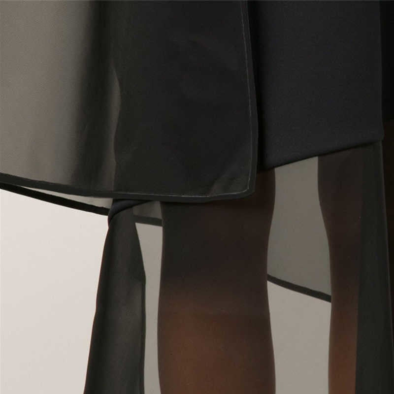 Black High Waist Unusual Half Body Skirt