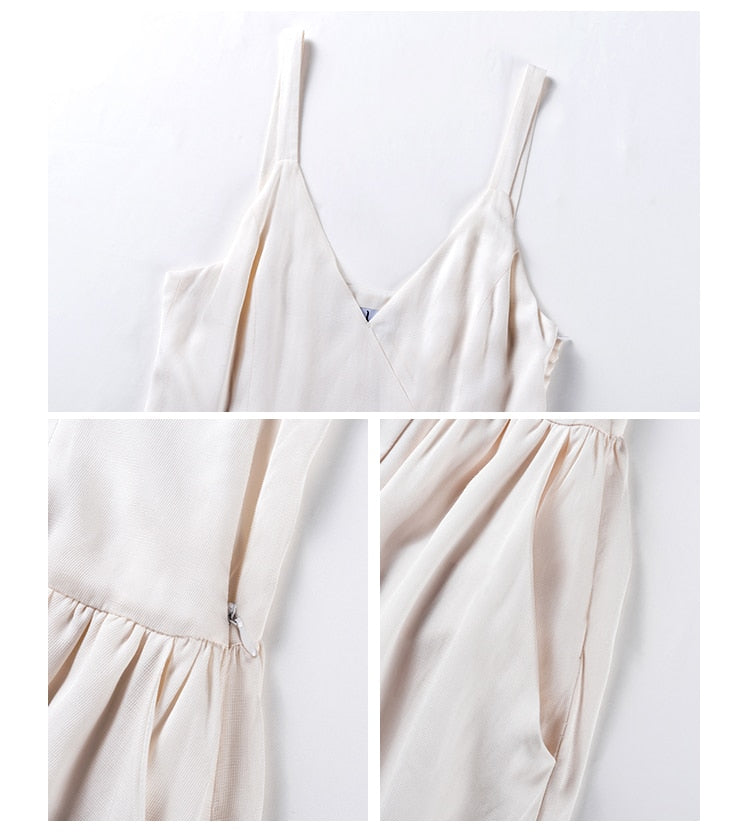 White V-neck Maxi Dress