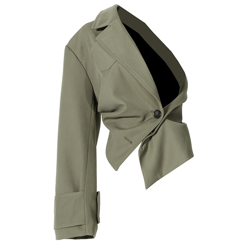 Green UNUSUAL Trench Coat with removable half- Jacket - Ready to Ship