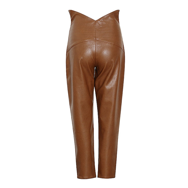 Faux Leather High Waist Pants for UNUSUAL Winter