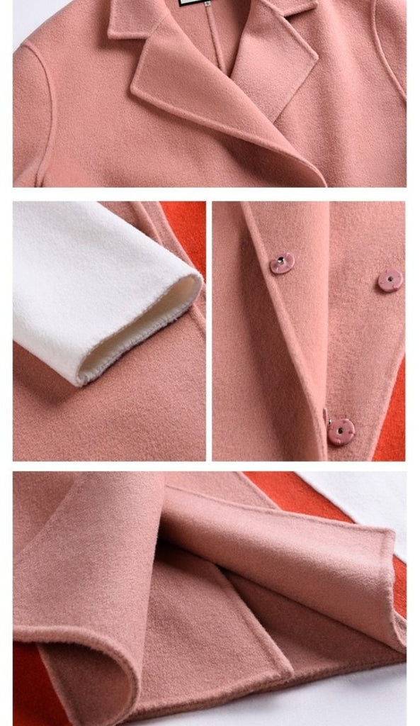 Pink Double Woolen Coat for UNUSUAL Winter