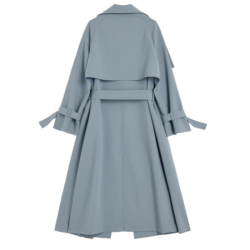Blue Big Size Trench Coat