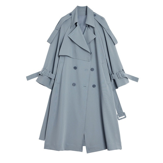 Blue Big Size Trench Coat