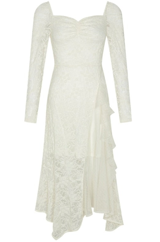 Elegant Vintage Beige Midi Dress