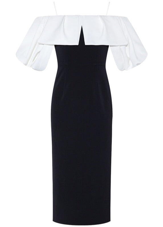 Off Shoulder Black/White Dress - Ready to ship-