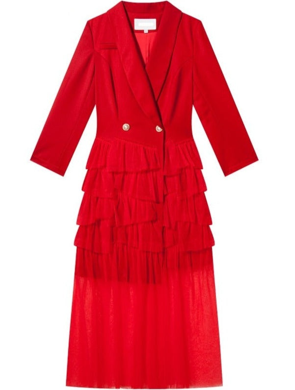 Red Blazer Maxi Dress